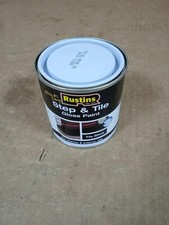 Rustins Step Tile Paint Black 250ml Hard Wearing Floor Coating Concrete