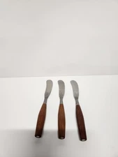 Dansk FJORD Butter Spreaders Teak Handle Stainless Steel Germany 6 5/8” Set of 3