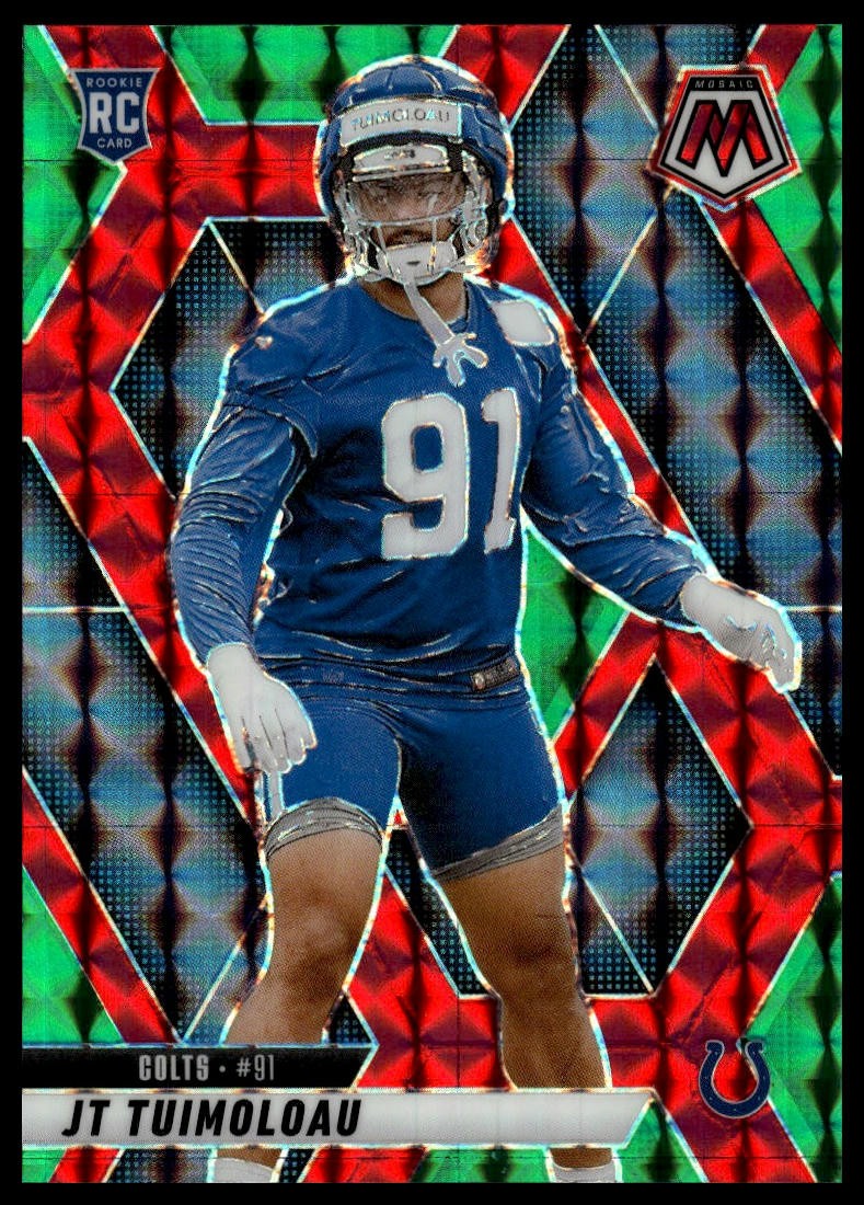 2025 Panini Mosaic #387 JT Tuimoloau Mosaic Choice Red and Green Rookie RC