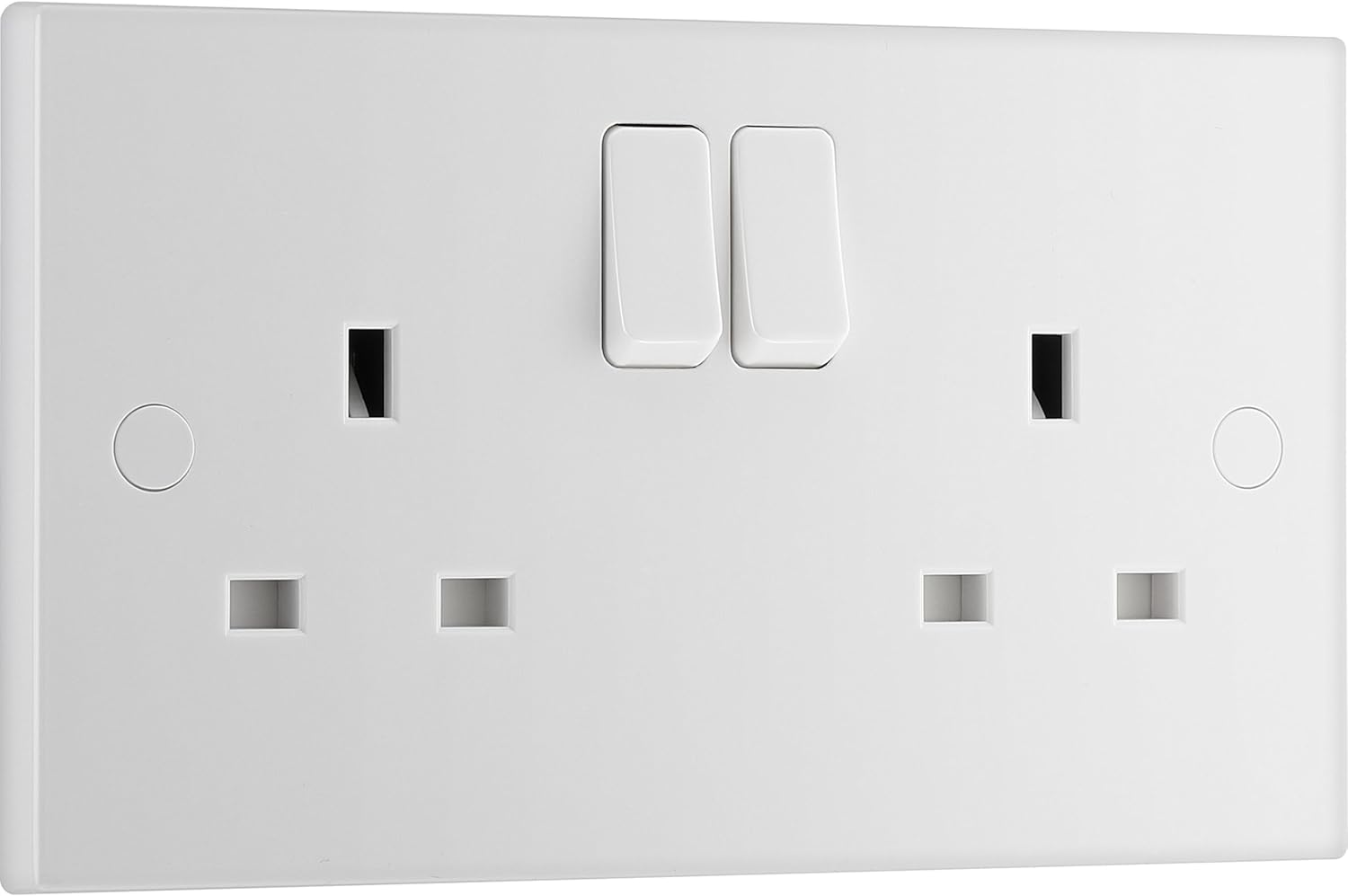BG Electrical Double Switched Power Plug Wall Socket, Double Pole, Nexus 900 Ser