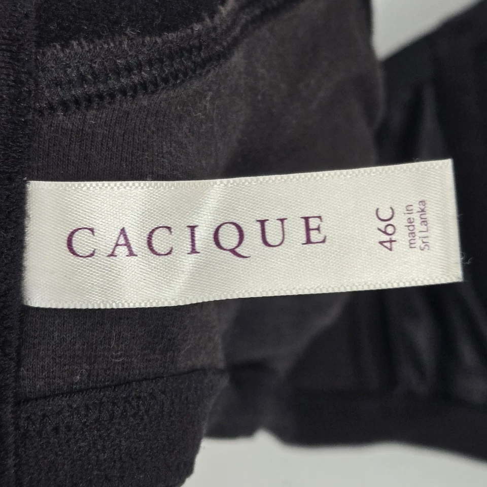 Sujetador Cacique para mujer 46C negro cobertura completa camiseta con aros correa tejida Foto 3 de 4