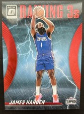 2023-24 Panini Donruss Optic - Raining 3s James Harden #4 Red Prizm /99