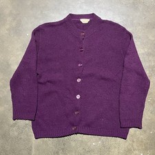 Vintage 60s Featherknit Purple Acrylic Cardigan 1960s True Vintage