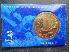 2000 Sydney Australia Olympic Sailing $5 Five Dollar Medallion in Folder