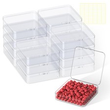 16 Pack 3.74 x 3.74 x 1.02 inch Clear Plastic Storage Containers with Lids