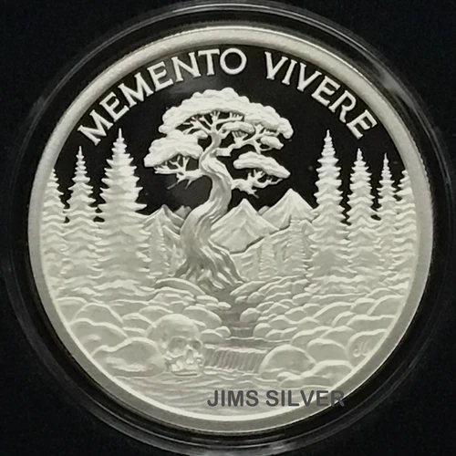2025 Silver Shield MEMENTO VIVERE 1 oz Silver PROOF w/ BOX & COA# 63 or LOWER!