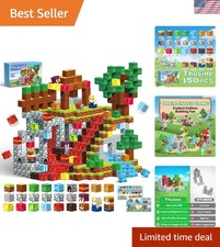 150PCS Magnetic Blocks with 6 Baseplate - Building Cubes for Kids...