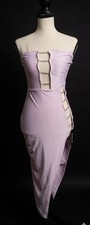 Lavender Strapless Asymmetric Cut Out Midi Bodycon Dress Size S