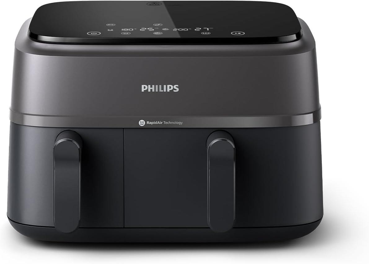 Philips Dual Basket Air Fryer (Na350/00) 9L  2-Drawer Design 1500w – Black