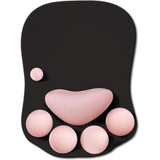 Cat Paw Mouse Pad with Wrist Support Soft Silicone Wrist Rests Non Slip Ergon...