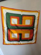 Vintage Totes Rain Scarf   Water Repellent 27  Square Retro Geometric 70s Style