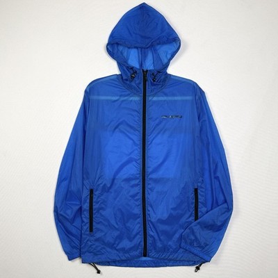Karl Lagerfeld Windbreaker Jacket Mens Size L Blue Full Zip Ripstop Hooded