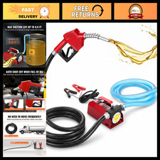 12V Diesel Fuel Transfer Pump Kit - 10 GPM, Auto Shut-off Nozzle, Portable Extra