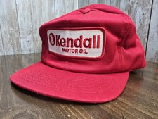 Vtg Kendall Motor Oil Adj Snapback Trucker Ball Hat Cap Embroidered Patch. U.S.A