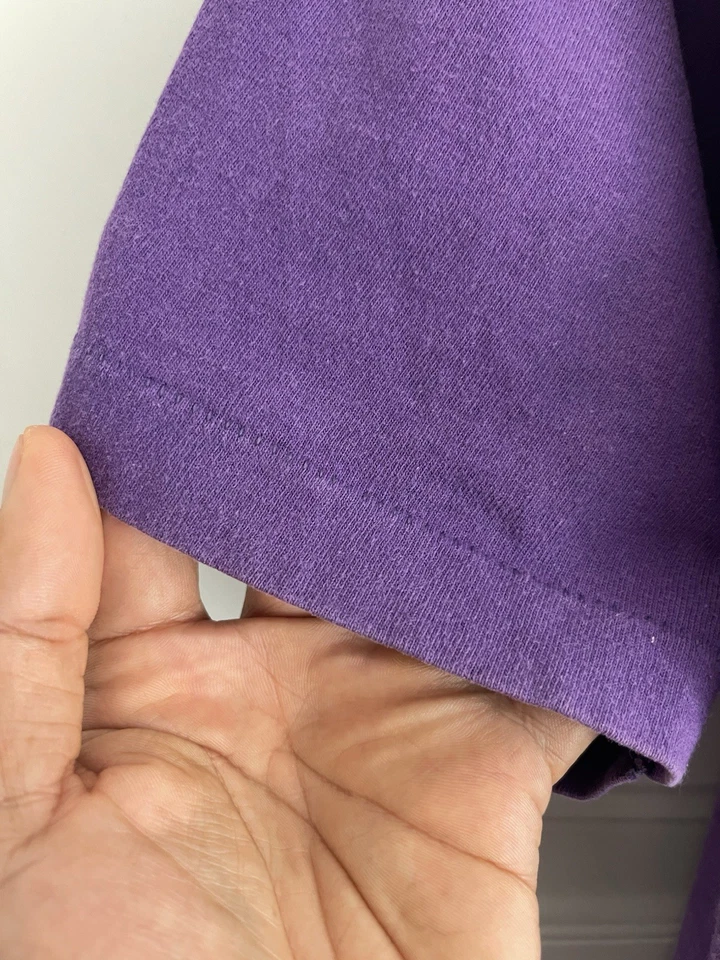 Vintage 90s Angry Psychos Shirt Sz XL Purple POE Concert - Image 4 of 4