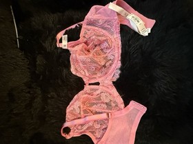 Victoria's Secret Dream Angels Fabulous Unlined Full Cup Demi Bra Set 34G /M,NWT