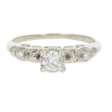 .32ctw Round Cut Diamond with Accents Engagement Ring 14k White Gold Size 6.75