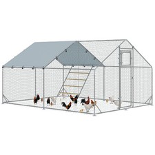 Recinto per 12-18 Galline Tetto Impermeabile 3x4x1.9 m Argento U6201SR AllMyPets