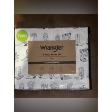 NEW Wrangler Blue Cowboy Boots 3pc Twin Size Sheet Set All Season Comfort