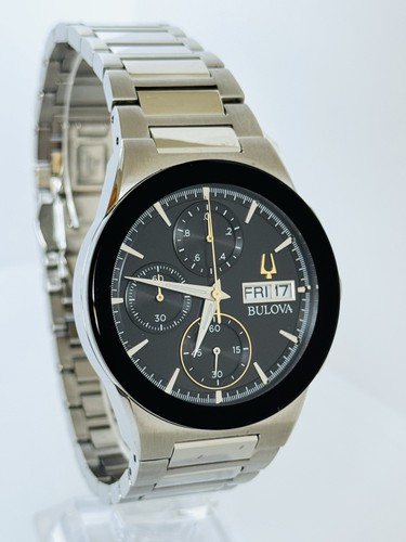 Bulova Millennia Modern Chronograph Black Dial Quartz 96C149 Men's Watch