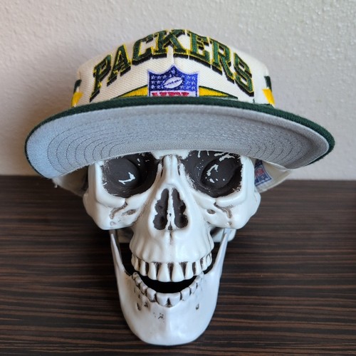 Vintage Green Bay Packers Hat Logo Athletic Diamond Cut Wool Snap back Cap 90s - Picture 2 of 13