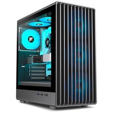 K6 PC Case with RGB Lighting - 6 PWM Fans, Bottom Mount Extra Compatibility