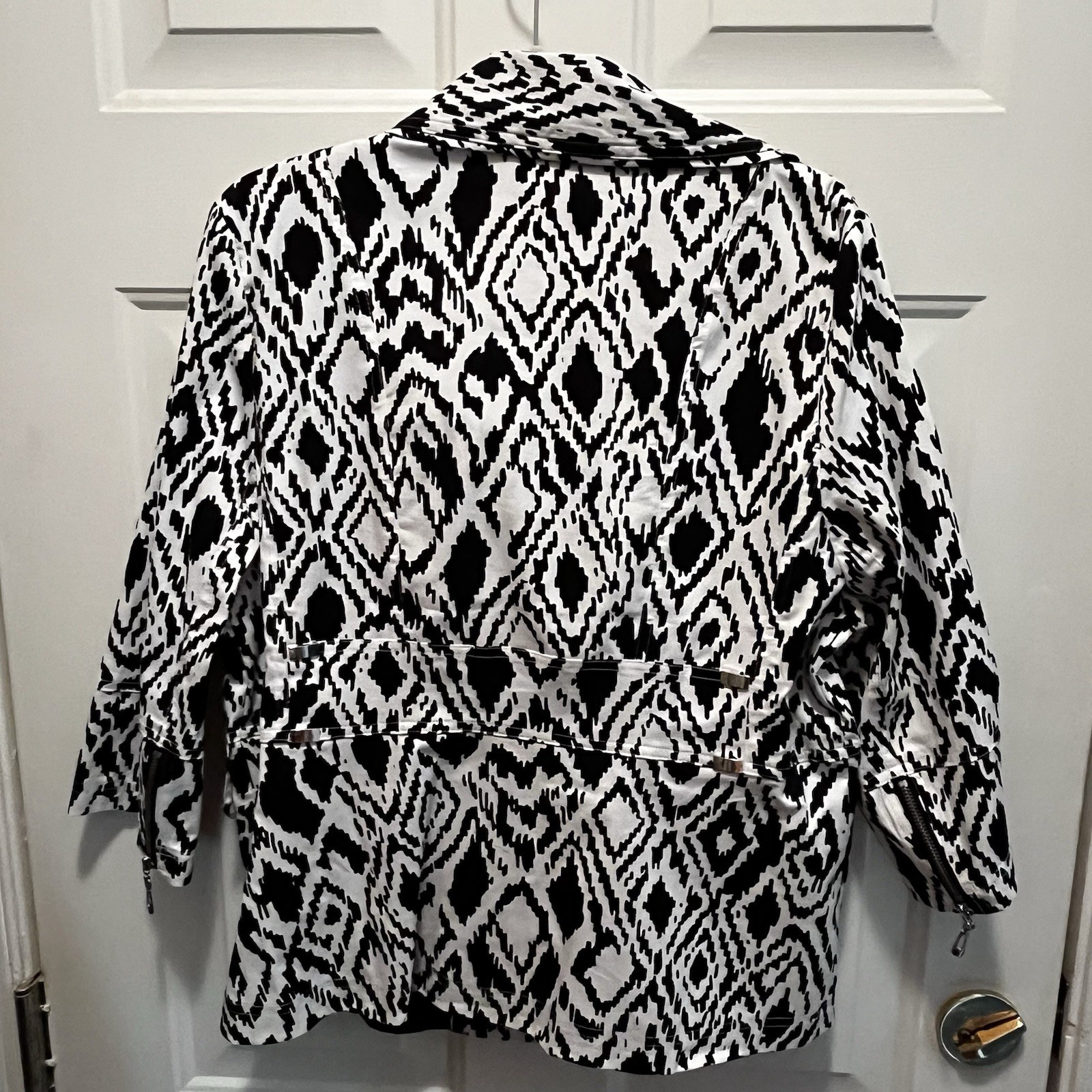 Robert Kitchen Black White Zip Jacket - image 4