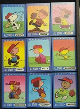 1990's Ziploc Peanuts All-Stars Charlie Brown Baseball 9 Card Set (Complete)