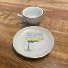 New Orleans World’s Fair Mini 2 oz Porcelain Tea Cup & Saucer Set White Gold — photo 4