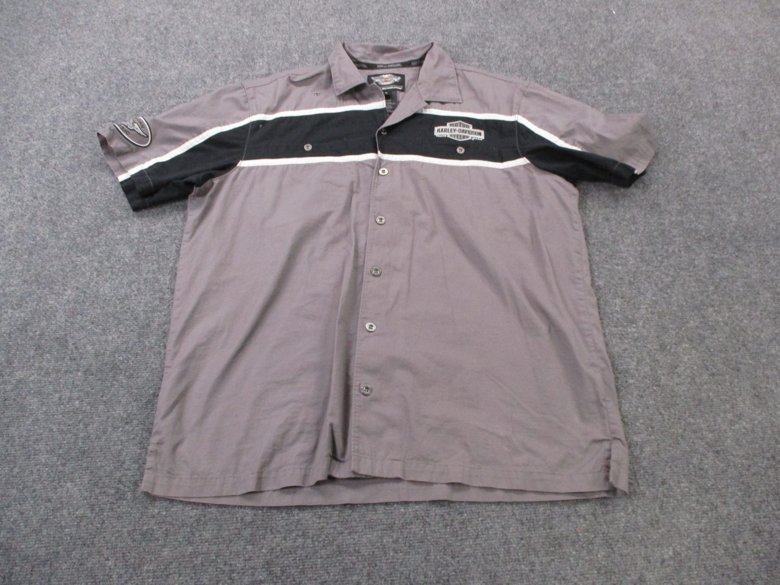 Harley Davidson Shirt Mens XL Gray Motorcycle Biker Riding Mechanic USA Classic