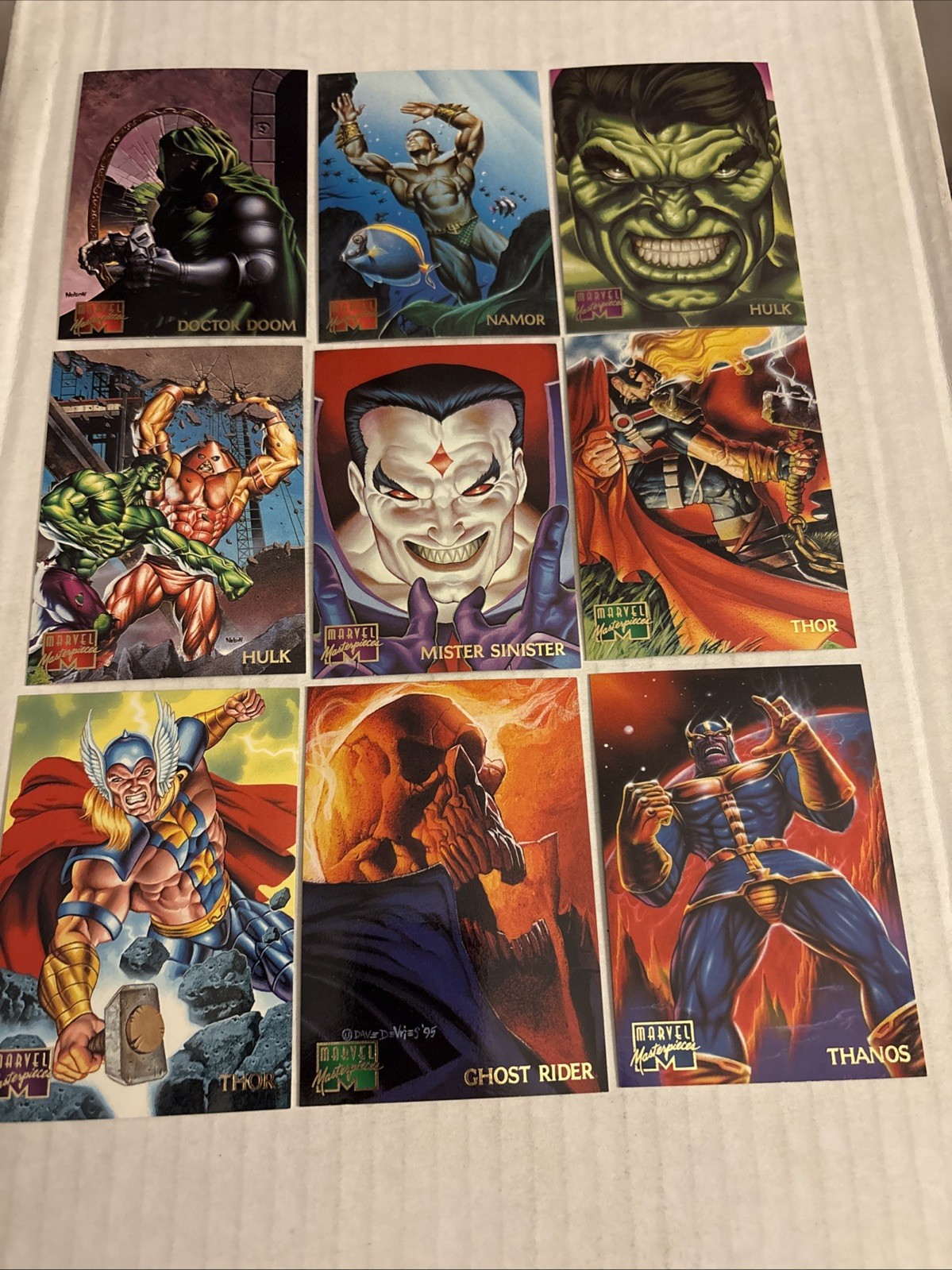 Lot (63) 1995 Marvel Masterpieces Doom Hulk Spiderman Thor Venom Wolverine (f5)