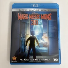 Mars Needs Moms 3D (Blu-ray 3D/Blu-ray, DVD, 2011, 4-Disc) -- NO DIGITAL COPY --