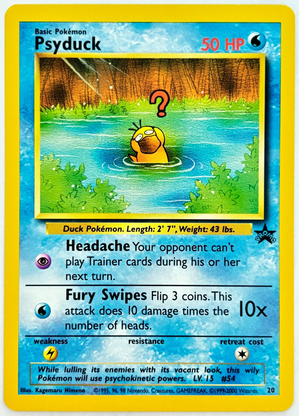 Psyduck  Black Star Promo #20 Vintage Pokemon 2000 M/NM