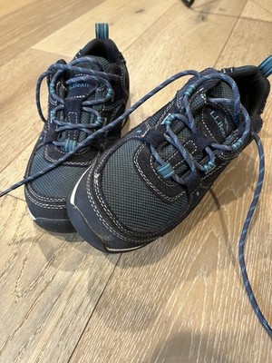 L.L.Bean Vibram Lace-Up Trail Hiking Shoes Lug Sole Navy Teal Gray Sz 8
