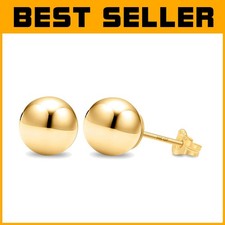 14K Gold Filled Ball Stud Earrings - Hypoallergenic, 3mm-9mm