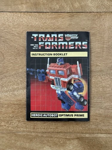 Optimus Prime Action Figure Instruction Manual Original 1985 G1 Transformers