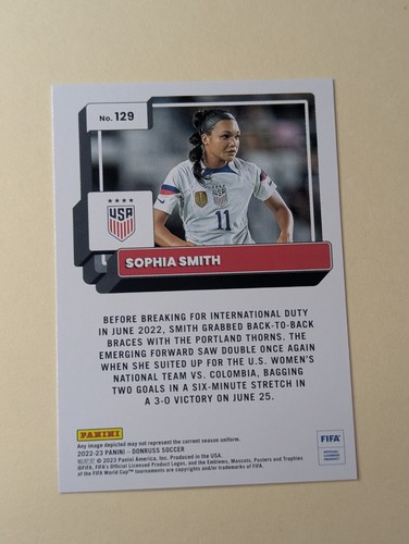 Sophia Smith 2022-23 Donruss #129 SOCCER Card - Picture 2 of 2
