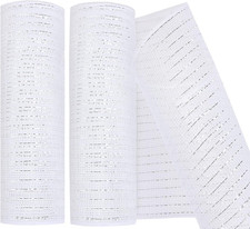 2 Pack Deco Mesh 10 Inch X 30 Feet Decor Mesh Ribbon with Metallic Foil Deco Mes