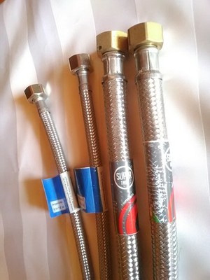 2 Super Twist Edelstahl Flexschläuche 1/2  1000mm und 2 St. 3/8 Zoll  1000 mm 