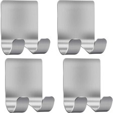Deluxe Razor Holder for Shower-Hook Hanger Stand 4 Pack Adhesive Stainless