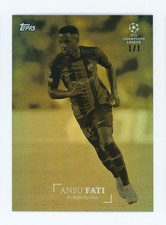 2022-23 Ansu Fati Topps Simplicidad UEFA Gold FC Barcelona Soccer Card 1/1
