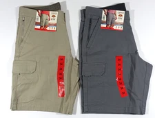 Copper and Oak Men Cargo Shorts 34 Ripstop Security Pocket Flex Stretch 2 Pair