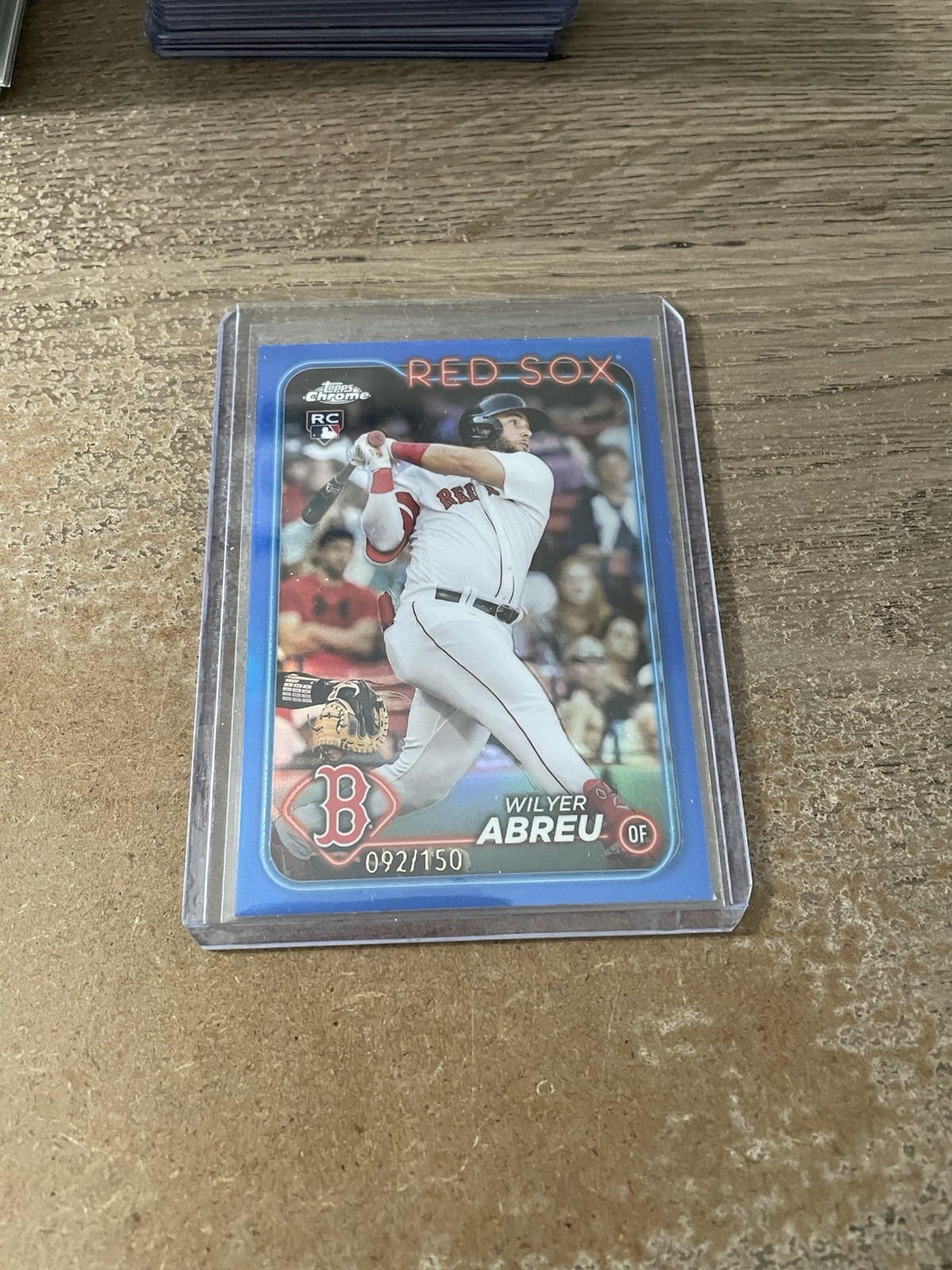 2024 Topps Chrome Baseball # 165 Wilyer Abreu RC Blue Refractor #’D /150