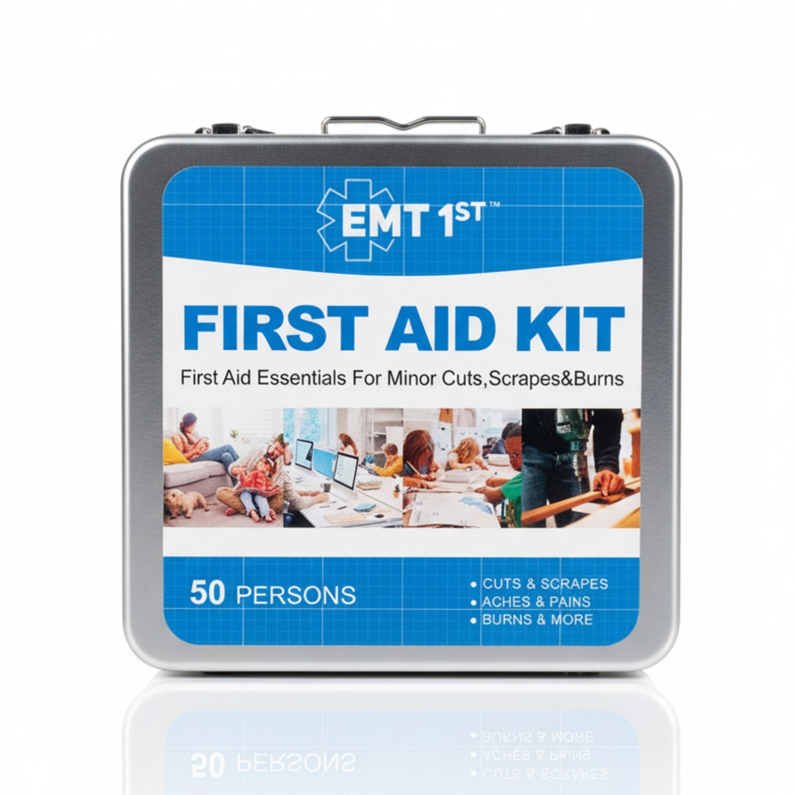 EMT1st First Aid Kit - 272 Piece Wall Mountable Metal Case