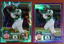 2023 Shea Langeliers TOPPS CHROME TEAL WAVE #199 PURPLE #299 PRESTINE RC CHROME