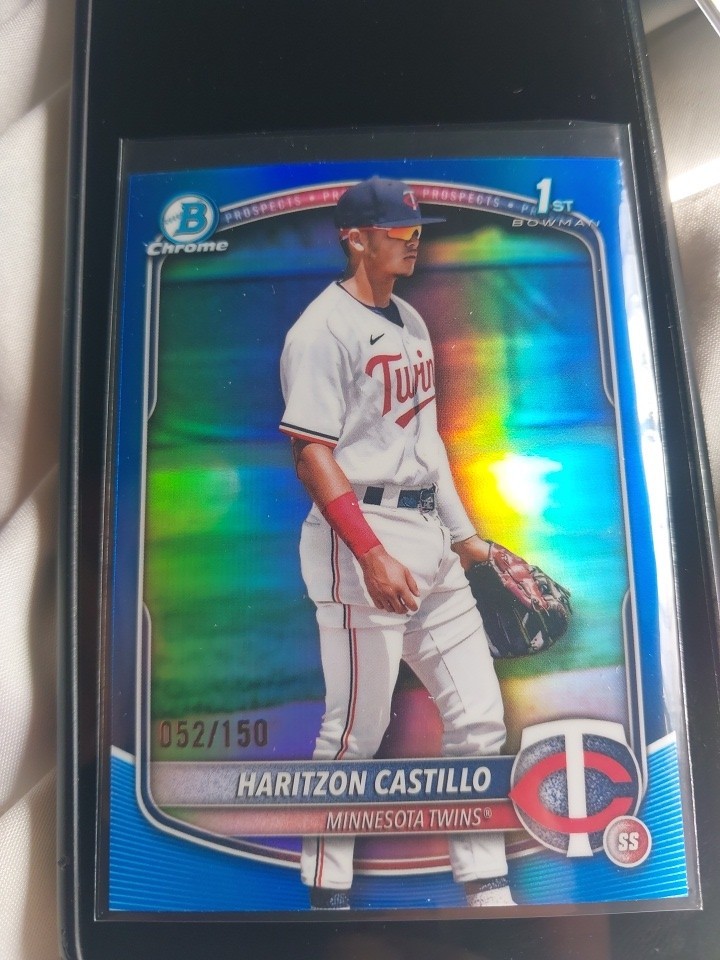 HARITZON CASTILLO 1st Prospect True Blue Refractor # /150  2025 Bowman Chrome