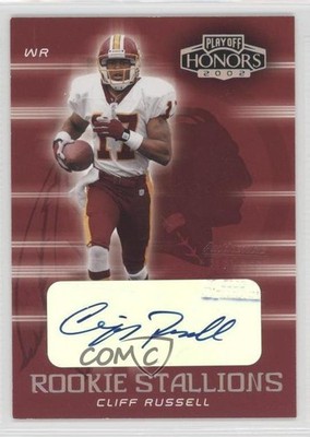 2002 Playoff Honors Rookie Stallions 69/100 Cliff Russell #RS-10 Auto RC 0b5