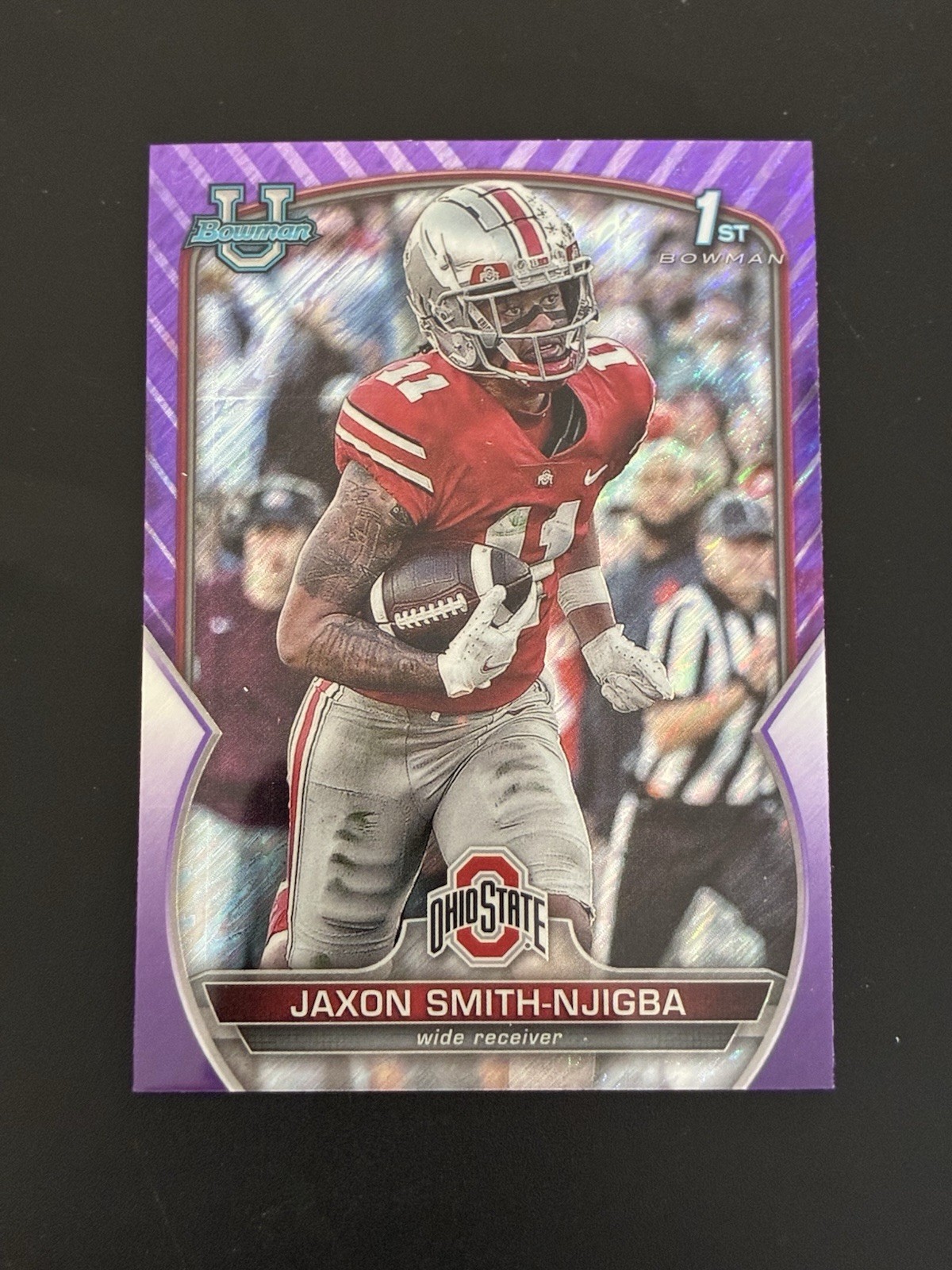 2022 Bowman University Chrome - Purple Shimmer Refractor #78 Jaxon Smith-Njigba