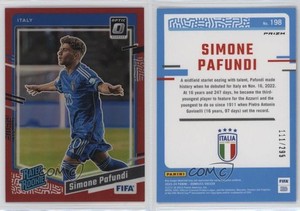 2023 Panini Donruss FIFA Optic Rated Rookie Red Prizm /299 Simone Pafundi #198