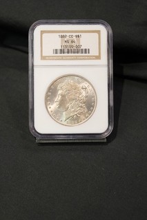 1882 CC MORGAN DOLLAR. CARSON CITY. NGC MS64. OLD HOLDER